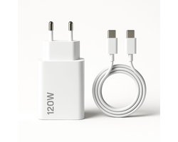 GoldenBerry 120W Snellader Inclusief oplaadkabel – 4 Poorten (2x USB-C/USB PD + 2x USB QC) – Universele Telefoon-Oplader Geschikt voor iPhone & Samsung – Super Fast Charging