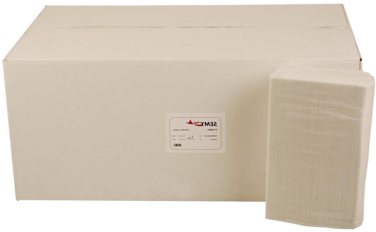 Papieren Handdoeken - Z-vouw doeken - Hygiënisch Afdrogen - Gerecycled materiaal - 3750 vellen - Wit