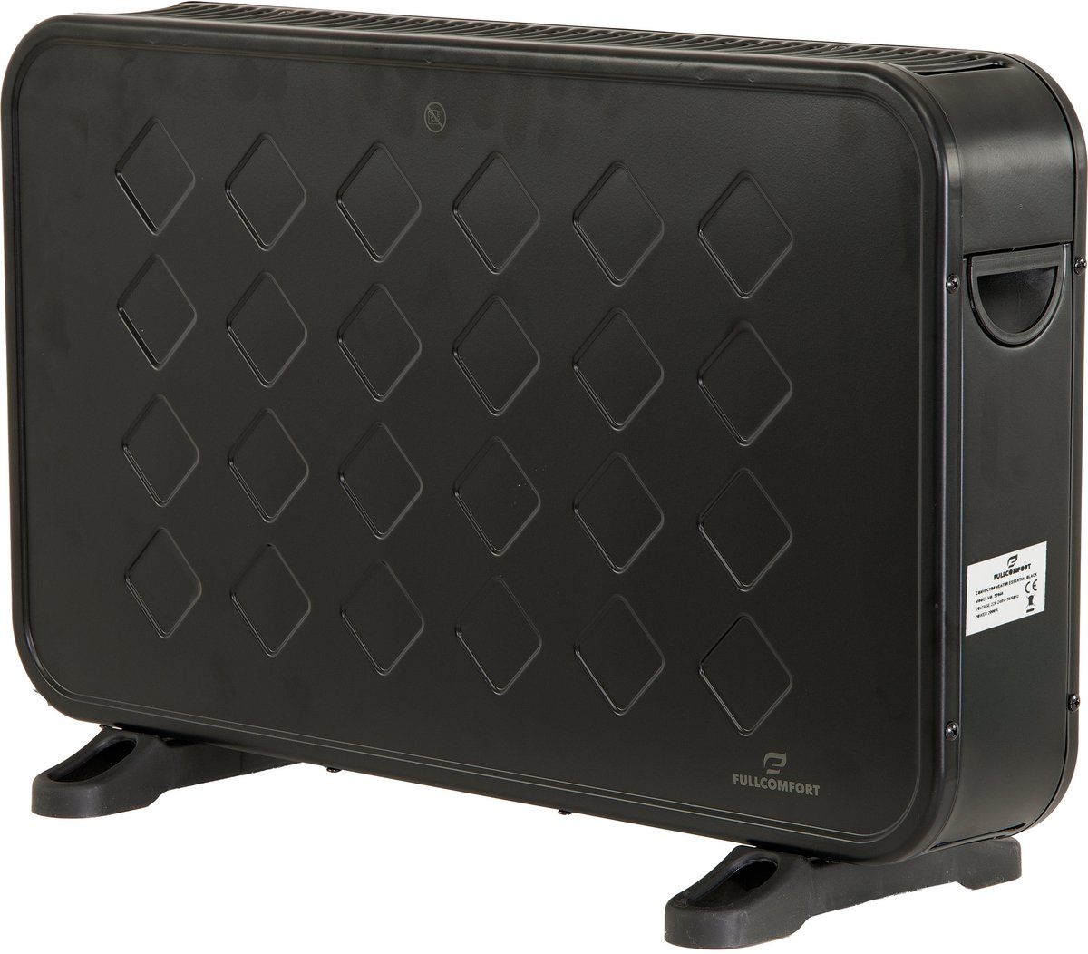 Fullcomfort E-Heat Elektrische Kachel Essential- Convectorkachel elektrisch - Traploze temperatuurinstelling - 750W/1250W/2000W - 100% Stil - Zwart