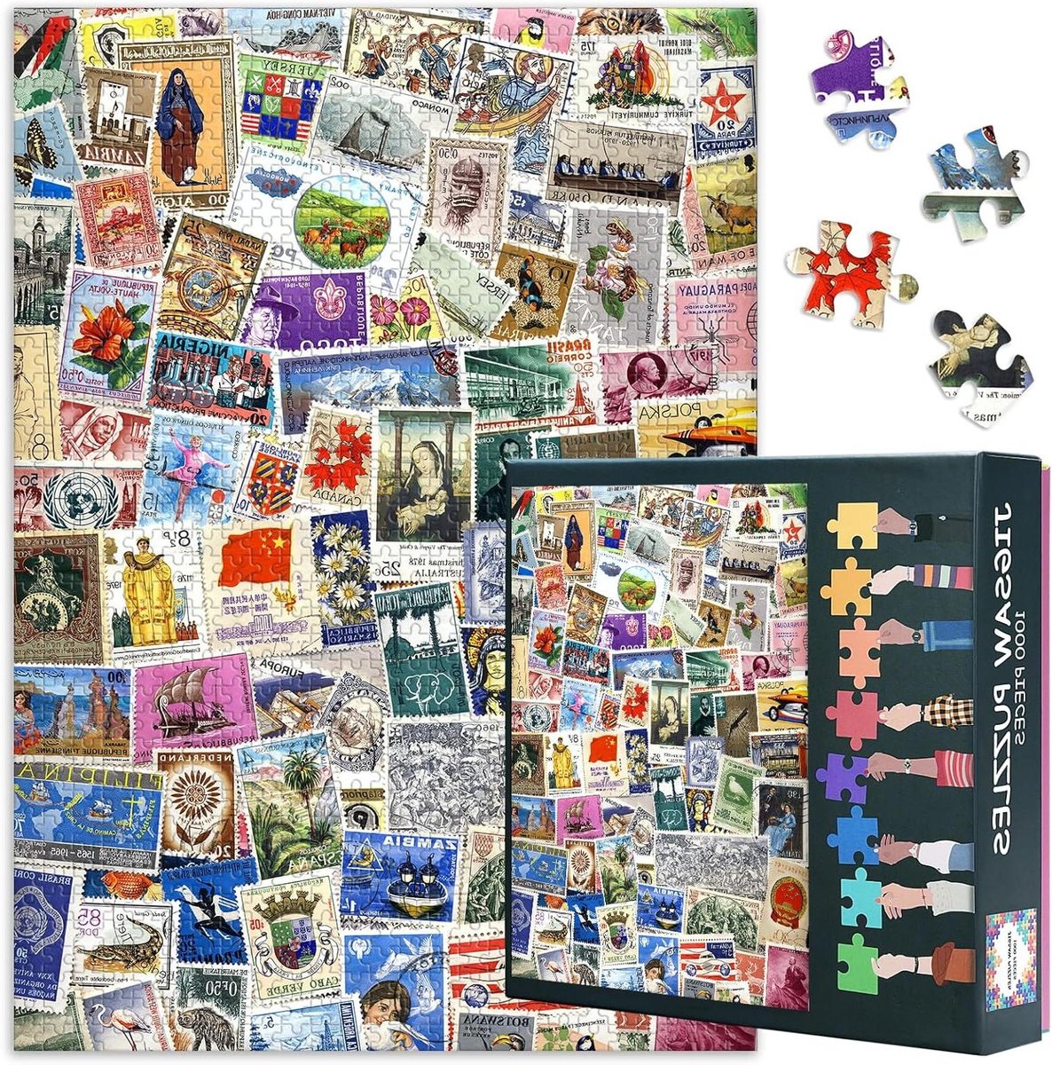 Puzzels Volwassenen - Legpuzzels 1000 - Ontspannen Thuis - Herdenkingspostzegels Thema - 50x70 cm - Filatelie