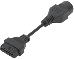 ONF3 - Diagnostische Kabel - ODB2 Scanner - 17pin Naar 16pin Connector - Zwart - Vervangingsadapter - Voor Auto Diagnose - 8 cm