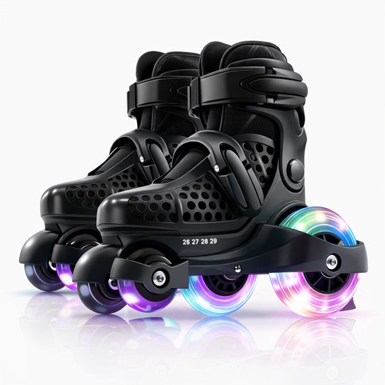 Rolschaatsen voor meisjes, 4 verstelbare maten voor meisjes en jongens met lichtgevende wielen, perfect voor beginners, verjaardagscadeau voor kinderen