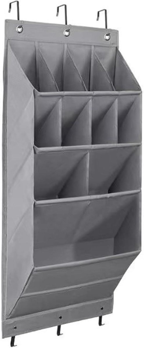 Deur Opberger - Schoenen organizer - Ruimte Besparen - Grote capaciteit zakken - 44H cm - Grijs