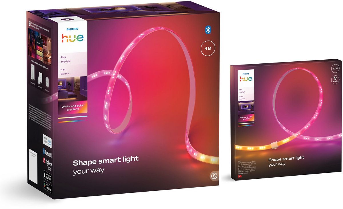 Philips Hue Flux LED strip 14 Meter - Wit en Gekleurd Licht - Light Strip - Incl. Voedingskabel - Hue White and Color Ambiance — afbeelding 7