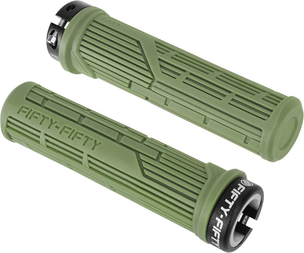 Fietshandgrepen - Stuurgrepen - Comfortabel Fietsen - Enkele Lock-on Klem - 137mm Lengte - Olijfgroen