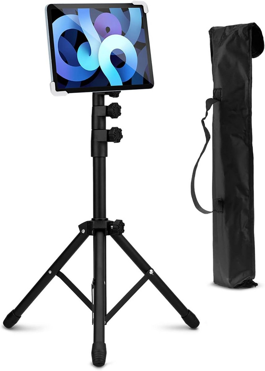 Tablet Statief - Lessenaar Tripod - Muziek Lezen - In Hoogte Verstelbaar - 68 tot 144 cm - Zwart