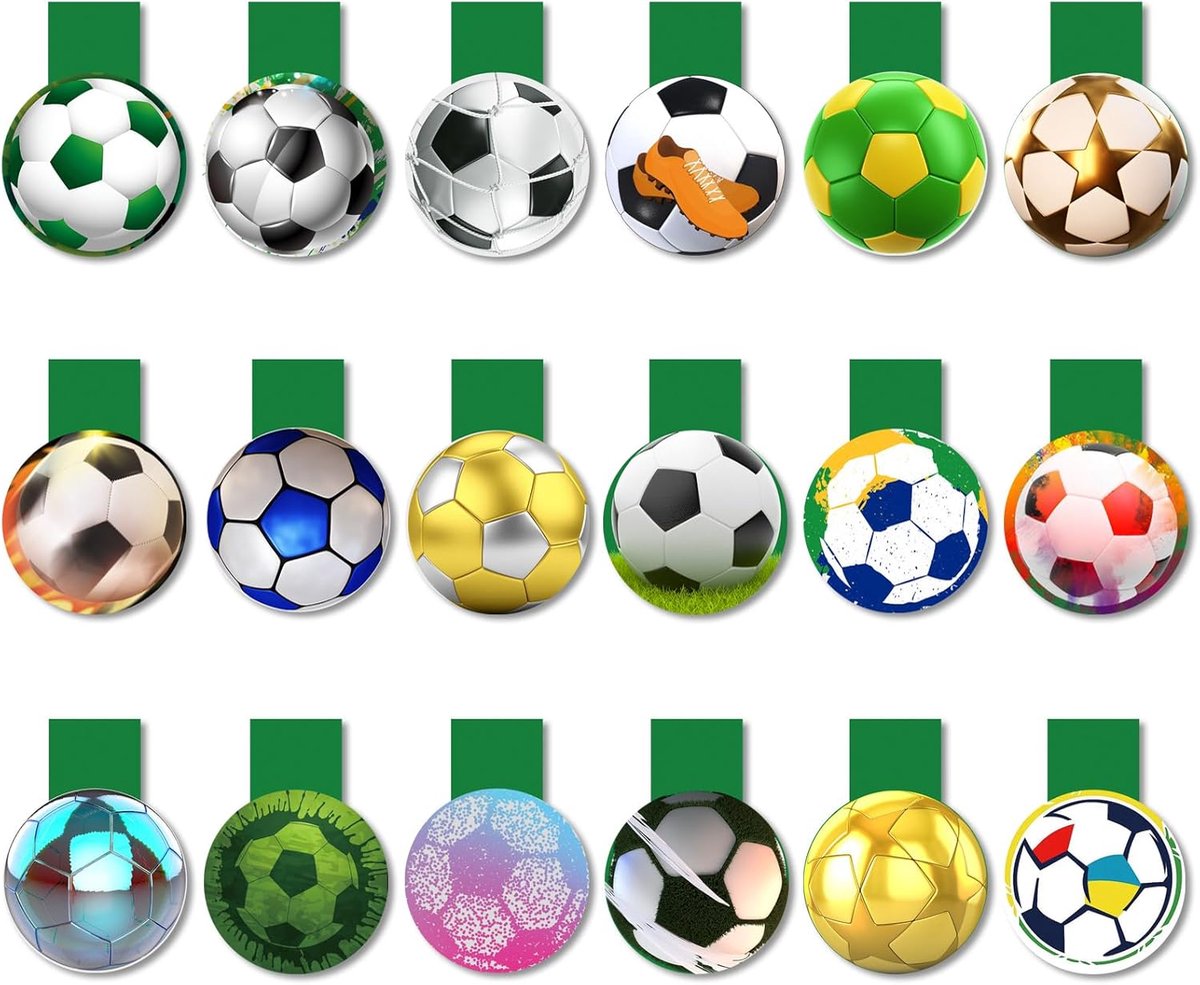 Magnetische Boekenleggers - Leesmarkers - Boeken Markeren - Voetbal Thema - 18 Stuks - Groen