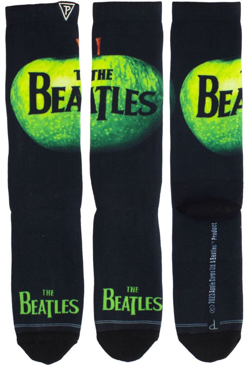 The Beatles - Apple Sublimation Sokken - Zwart/Groen