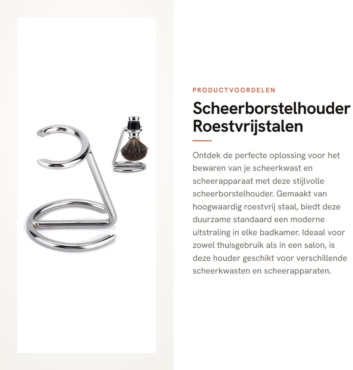Dailygoods - Scheerborstelhouder - Roestvrijstalen standaard - Draagbaar en stijlvol - Voor heren - Scheerapparaat en scheerkwast - Perfect voor thuis...