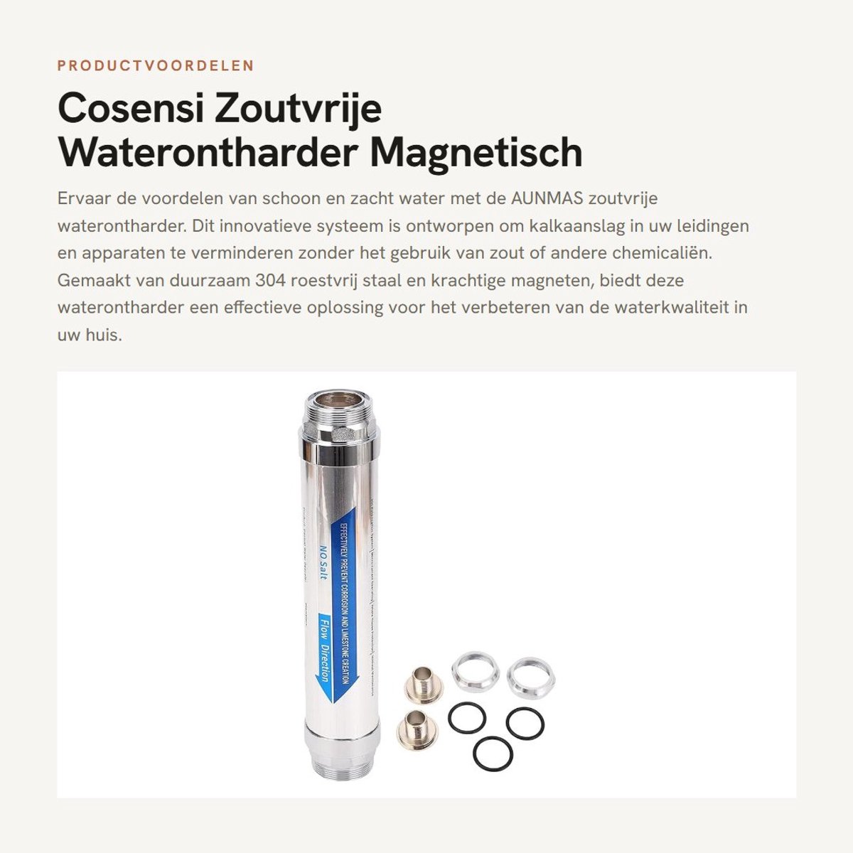 Dailygoods- Waterontkalker Energiezuinig - Waterfilter - Waterontharder - Waterverzachter - Schaalverwijderaar - Roestvrij Staal