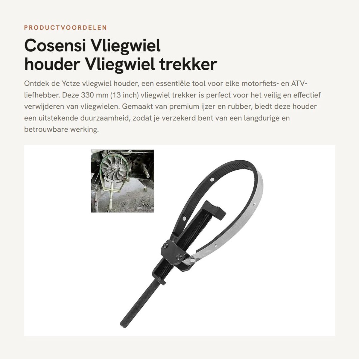Dailygoods- Vliegwielhouder 330 mm - Verstelbare Koppeling - Trekker Gereedschap - Motorfiets/ATV Accessoire - Robuust Materiaal - Lange Duurzaamheid