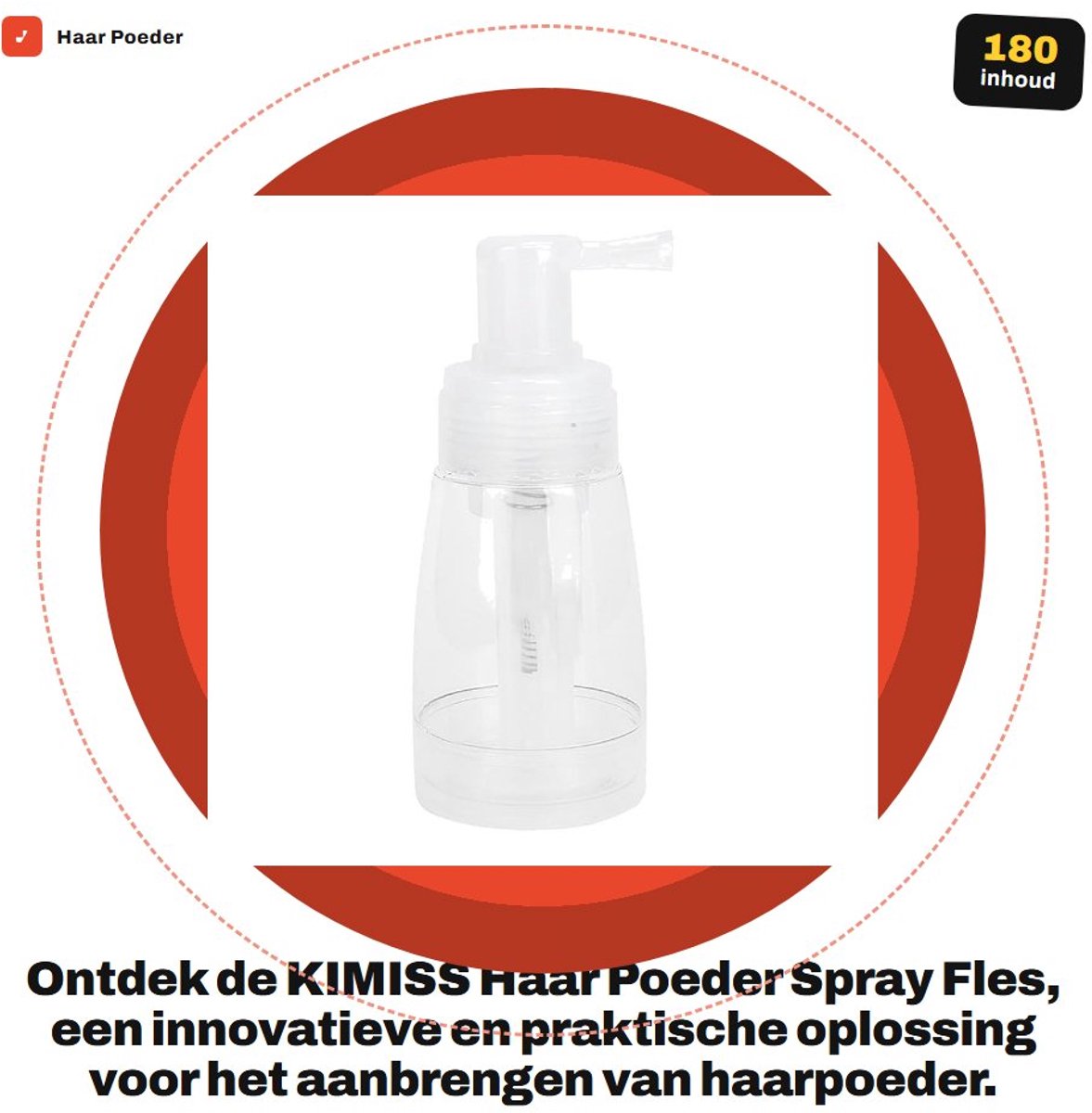 Dailygoods- Poederspray 180ml - Lege Vulbare Fles - Transparante Styling Tool - Schokbestendig - Hoge Kwaliteit PE - Antilek Pompkop - Poederfles