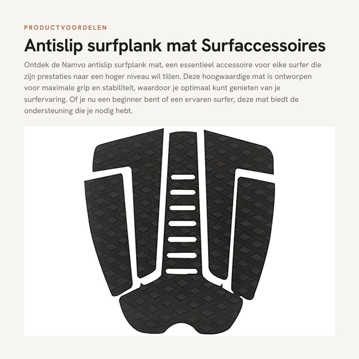 Dailygoods- Surfplank Mat Antislip - EVA Materiaal - 30 x 8 cm - Temperatuurbestendig - Anticorrosie - Antibacterieel - Lichtgewicht 75 g - Surfboard Grip