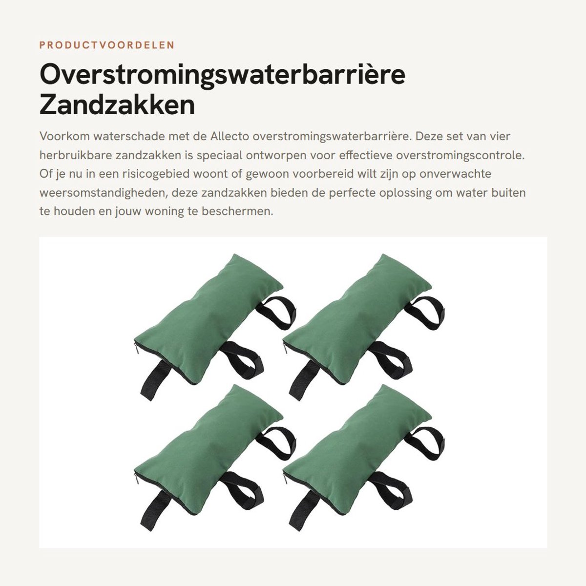 Dailygoods- Overstromingswaterbarrière 4 Stuks - Zandzakken - Herbruikbaar - Verdikt Ontwerp - Waterdicht - Hoogwaardige Bescherming - Zandzak