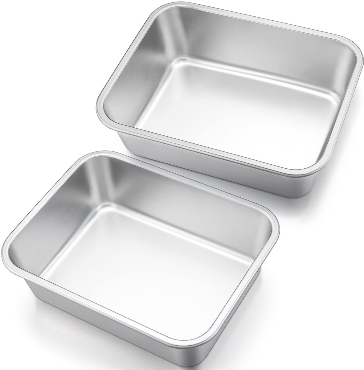 Dailygoods- Ovenvorm - Set van 2 - Roestvrij staal - Rechthoekig - Lasagnevorm - Duurzaam - 27 x 21 x 8 cm - Ovenschotel