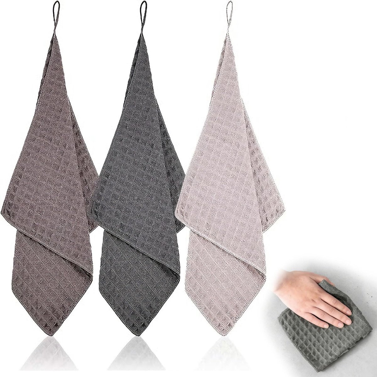 Dailygoods- Microvezeldoekjes Barista Set - 3 Stuks - 30x30 cm - Koffiedoekjes - Hygiënisch Reinigen - Streeploos Resultaat - Schoonmaakdoeken