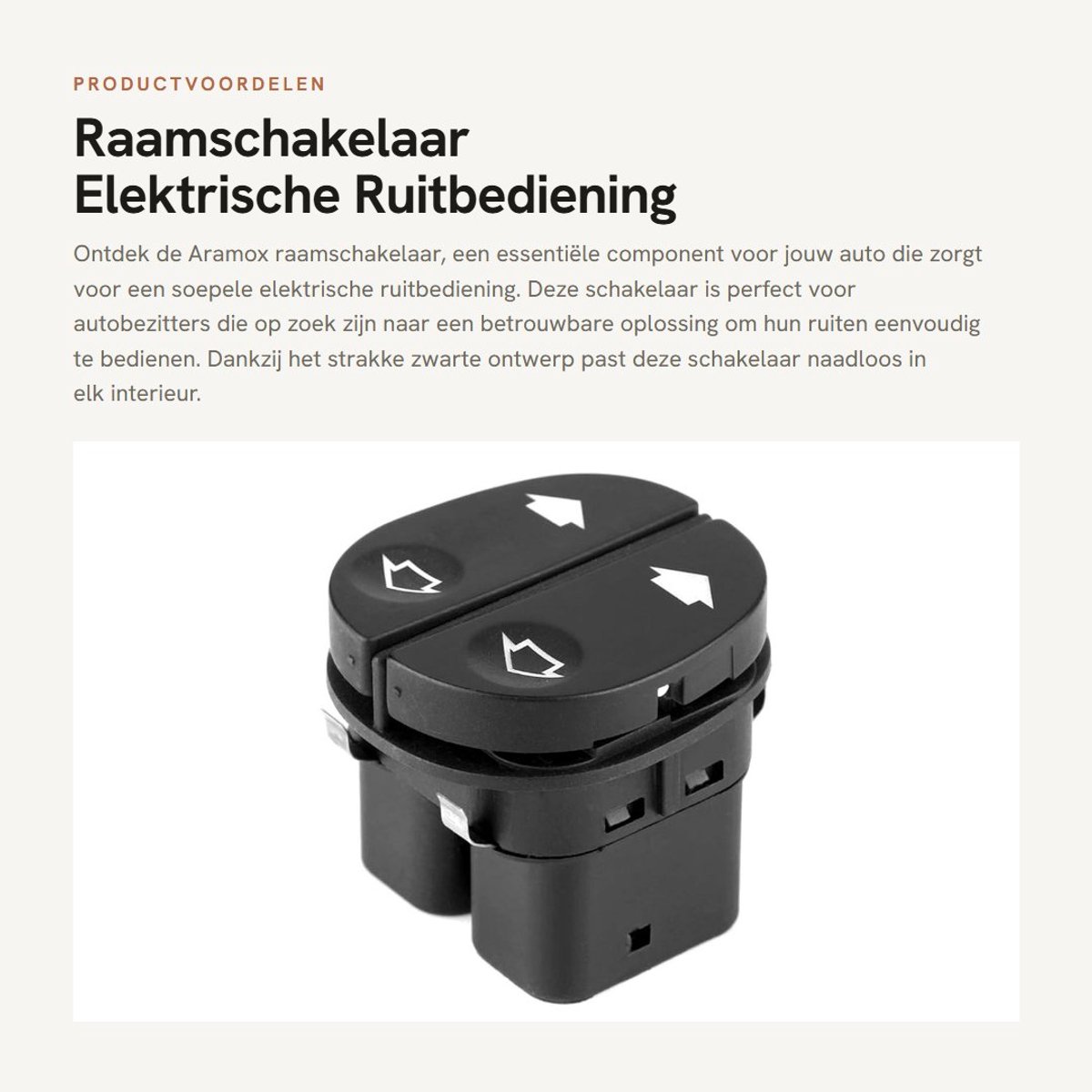 Dailygoods - Raamschakelaar - Elektrische Ruitbediening - Universeel - Zwart - Auto Accessoire - Compatibel met KA - Hoogwaardige Kwaliteit