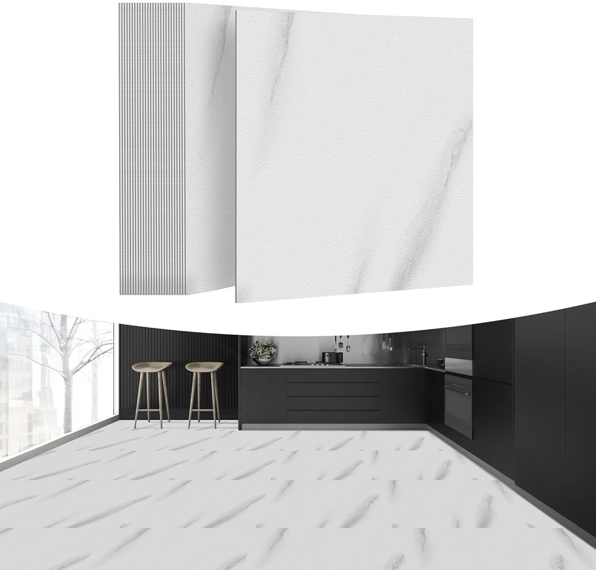 Vloerbedekking PVC - Zelfklevende Tegels - Huis Opknappen - Waterdicht & Krasbestendig - 2