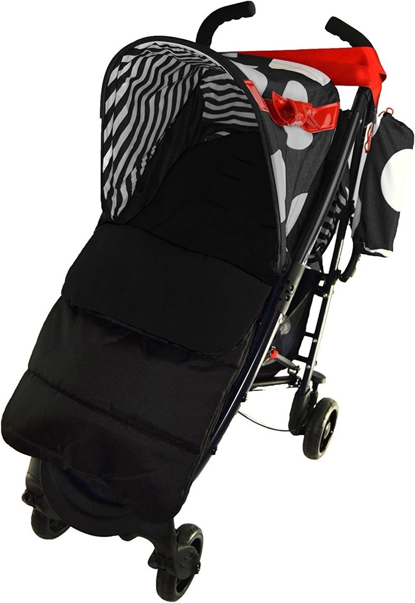 Voetenzak Kinderwagen - Baby deken - Warmte Buiten - Om te ritsen tot stoelvoering - 49 x 40.5 cm - Zwart