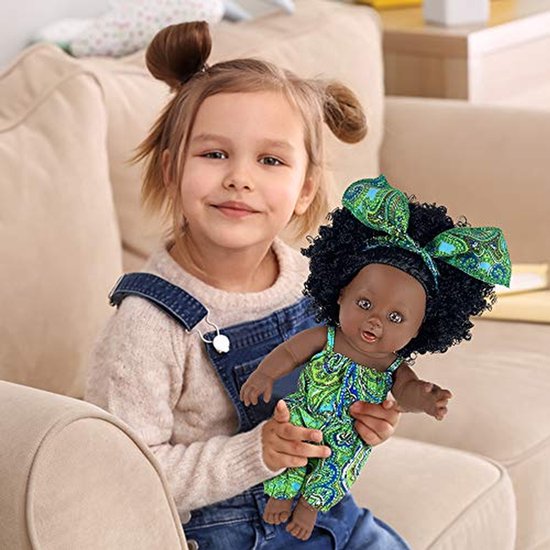 Zwarte pop 30,6 cm voor meisjes - Afrikaanse speelpop en het beste cadeau voor kinderen van Merkloos — afbeelding 3