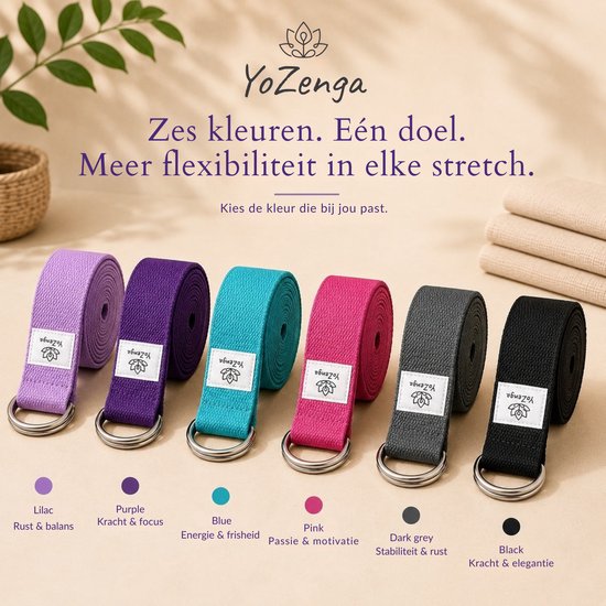 YoZenga yogariem - yogastrap - Black van YoZenga — afbeelding 4