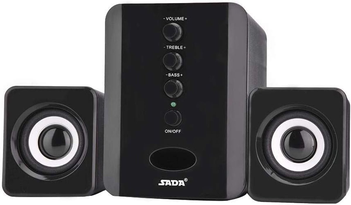 Mini Luidspreker Set - Computer Geluid - Muziek Luisteren - 3-delig Bass Systeem - 3 Inch Woofer - Zwart
