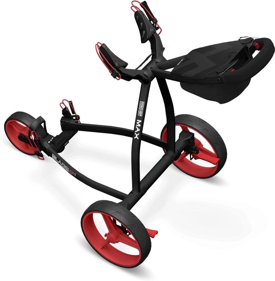 Golftrolley - Golfkar - Sporten - Compact en lichtgewicht - 82x62x15 cm - Zwart Rood — afbeelding 3
