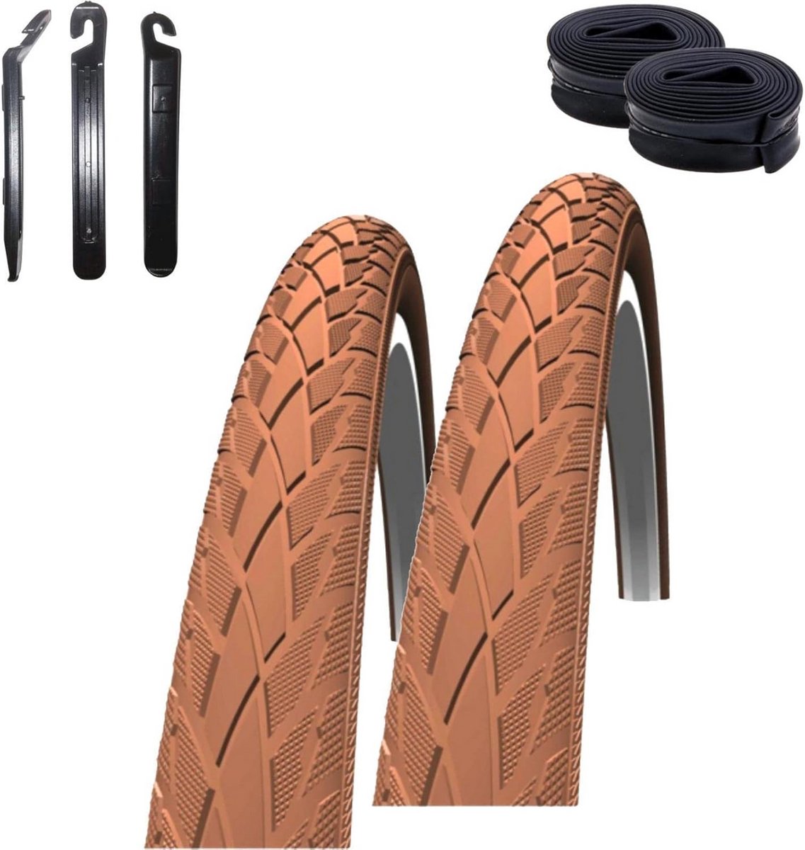Fietsbanden en Slangen - Banden set - Fietsonderhoud - Compleet pakket - 26 x 1.75 inch - Bruin