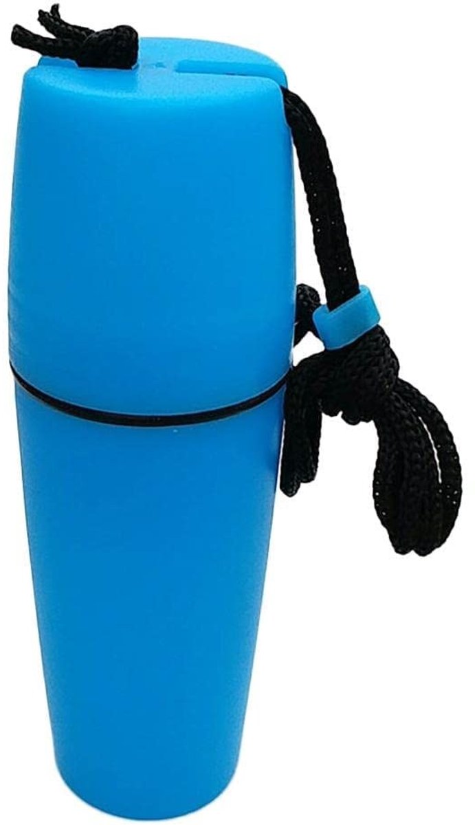 Dailygoods- Capsulehouder Waterdicht - Drijvende Containerfles - Lichtgewicht Kunststof - Met Nekkoord - Voor Watersportaccessoires - 12,5 cm Lang - Droge Capsule