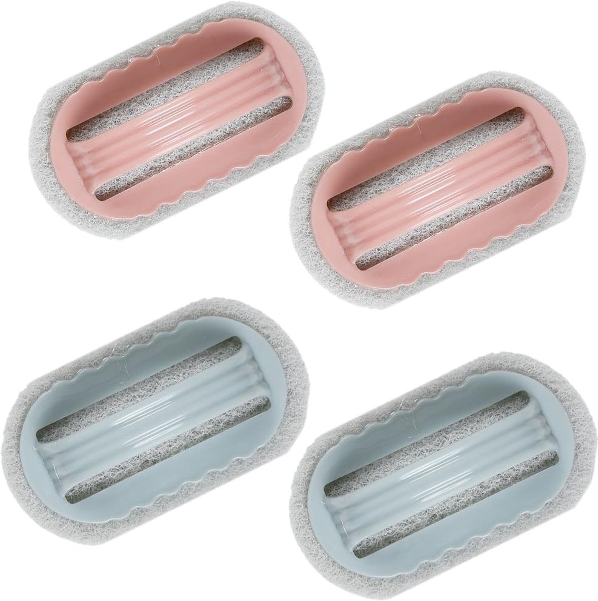 Dailygoods- Reinigingsborstel 4 Stuks - Handvat Spons Borstel - Slijtvaste Badborstel - Effectieve Vlekverwijdering - Ruimtebesparend - Afmetingen 13 x 7 cm - Sponsborstel