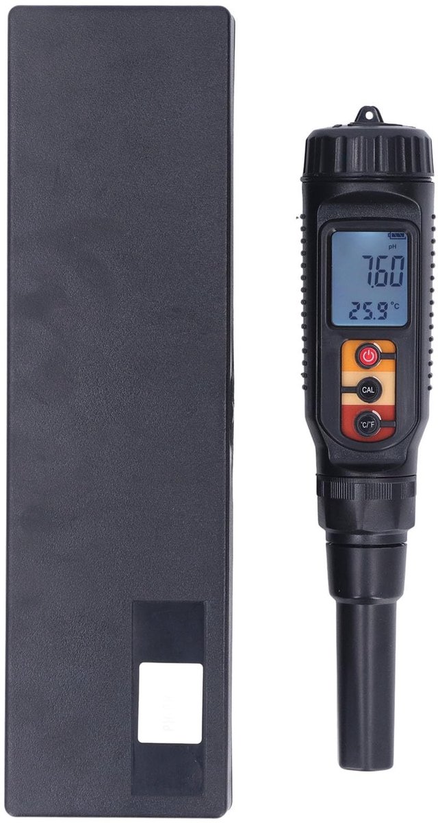 Dailygoods- Bodem pH-Meter met Temperatuurmeting - Waterdicht IP67 - 0-14 pH Bereik - ABS Materiaal - Geschikt voor Grond/Vloeistoffen - PH-tester
