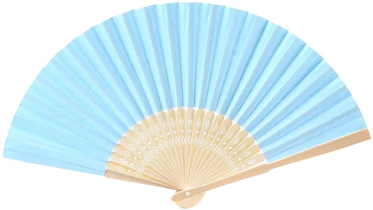 Dailygoods - Handwaaiers - Kleurrijke Vouwwaaiers - Perfect voor Bruiloften - Lichtblauw - Gastgeschenken - Feestdecoratie - Decoratie voor Fotografie