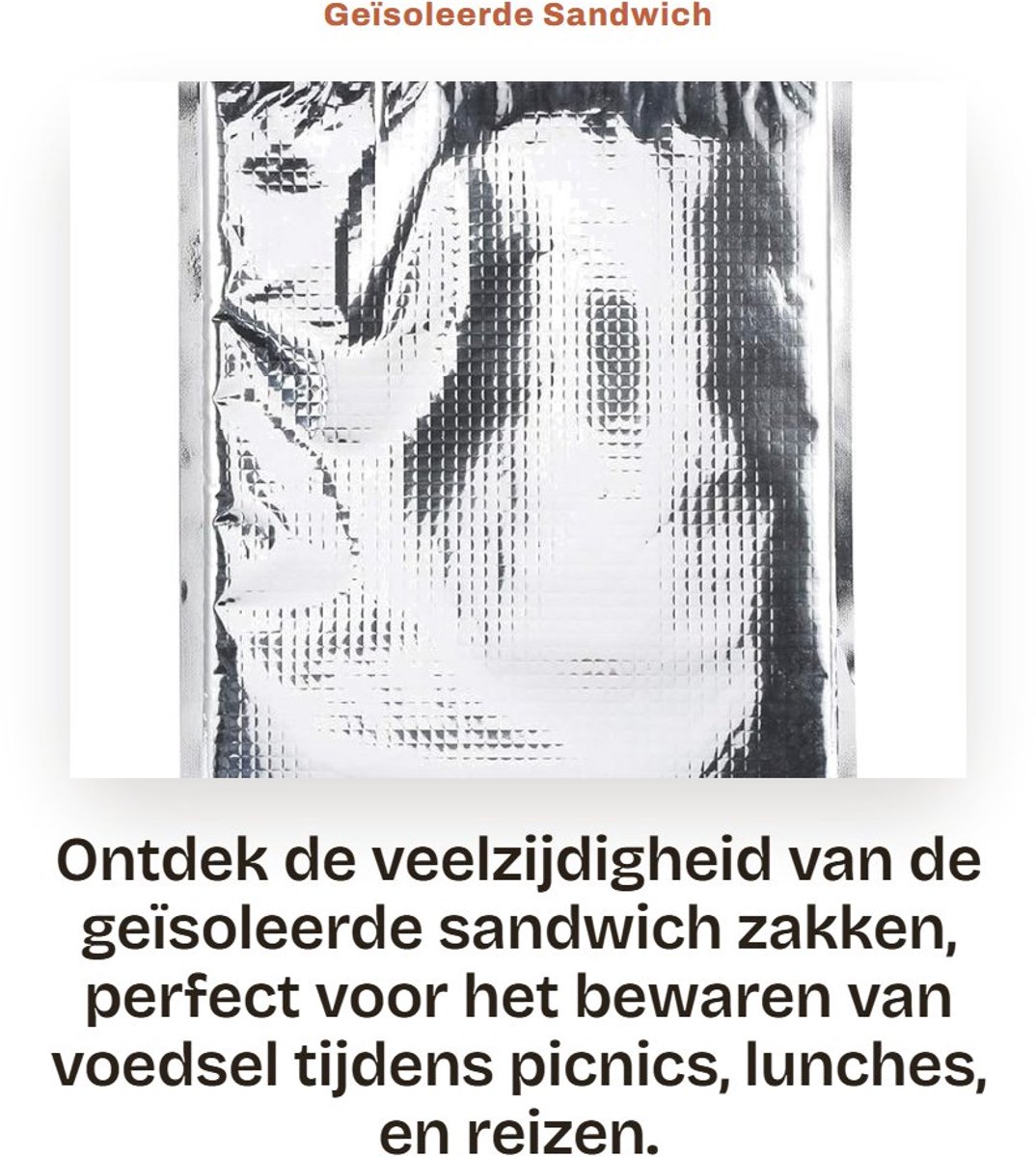 Dailygoods- Opbergtas Geïsoleerd - Herbruikbare Thermische Lunchzakken - Voedsel Opbergtas met Rits - 5 Stuks - 30x35cm - Duurzaam en Milieuvriendelijk - Lunchzak