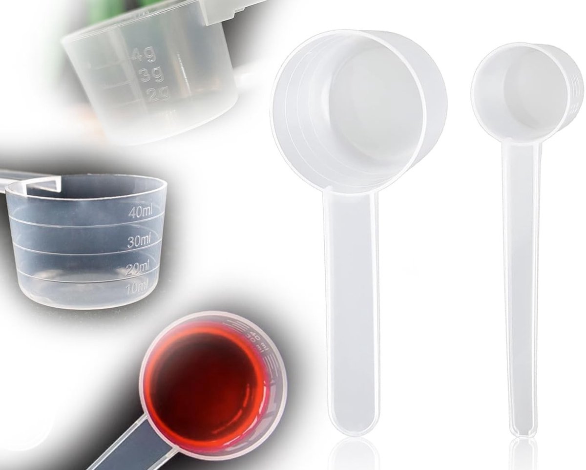 Dailygoods - Set van 2 Transparante Maatlepels met Schaalverdeling