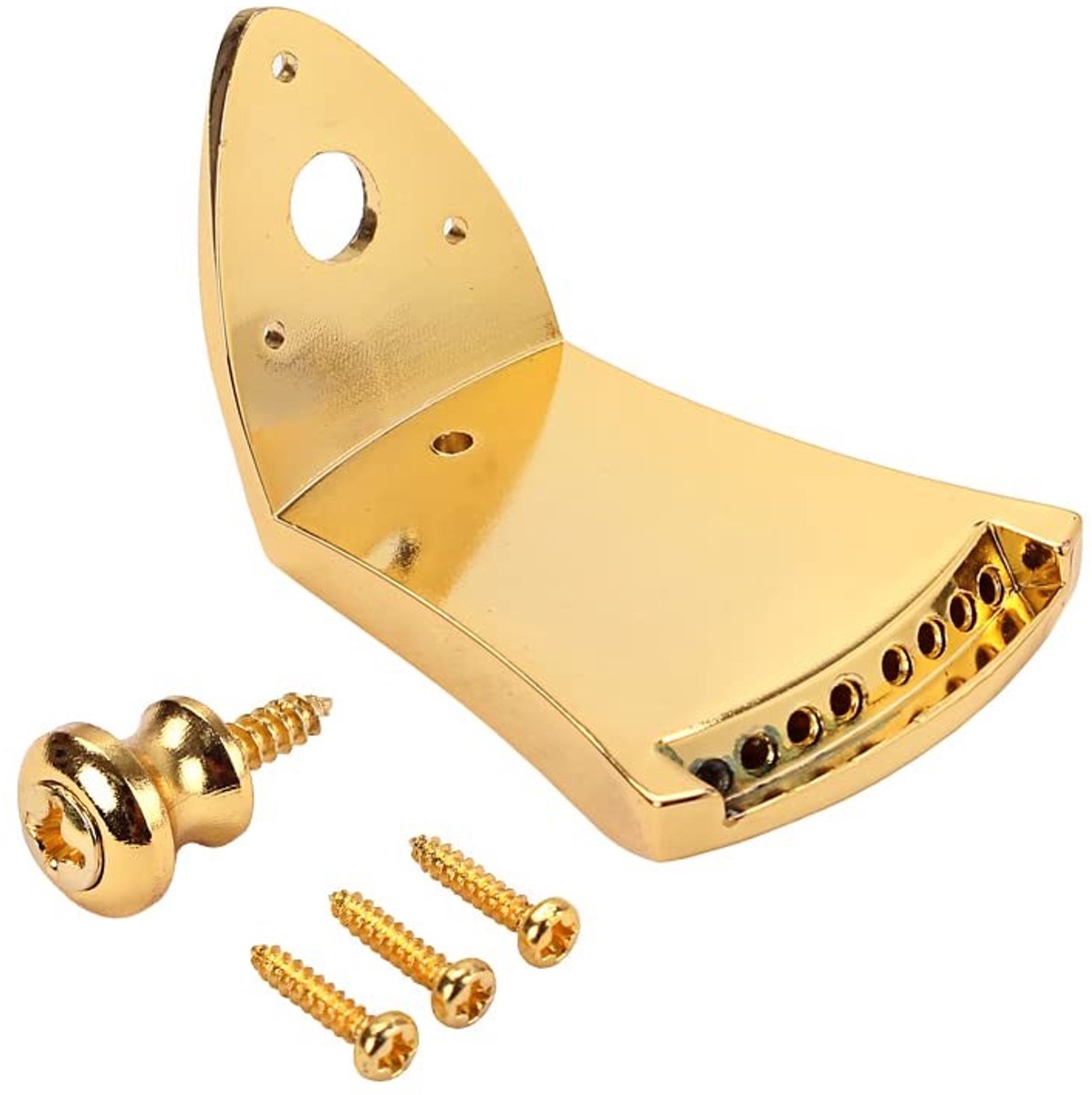 Dailygoods- Mandoline Staartstuk Metalen Constructie - Vervangende Onderdelen - Zinklegering - Voor 8 Snaren - Gemakkelijk te Installeren - Verbeterde Toon
