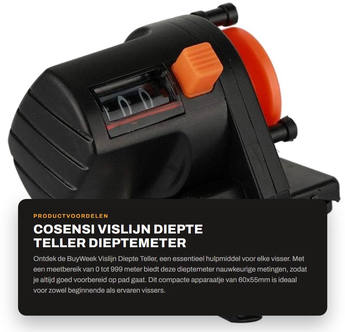 Dailygoods- Diepteteller 0-999M - Vislijn Teller - Dieptemeter - Visgerei Tool - Kunststof - Praktisch Gereedschap - Vislijnmeter