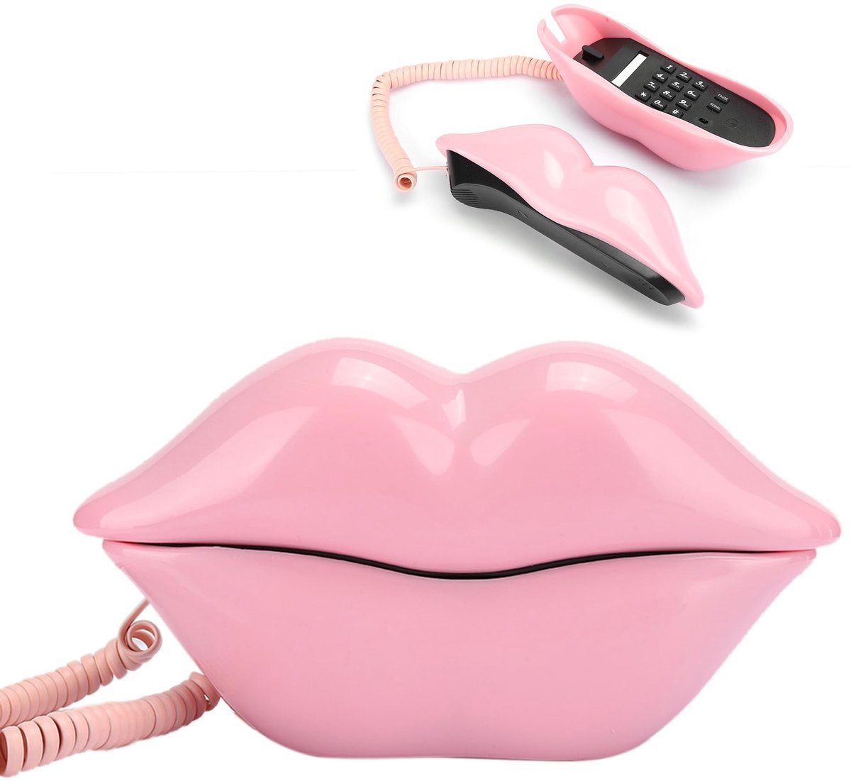 Dailygoods- Telefoon Roze - Bedrade Telefoon - Vintage Telefoon - Antieke Telefoon - Retro Telefoon - Plastic Materiaal - Huistelphone