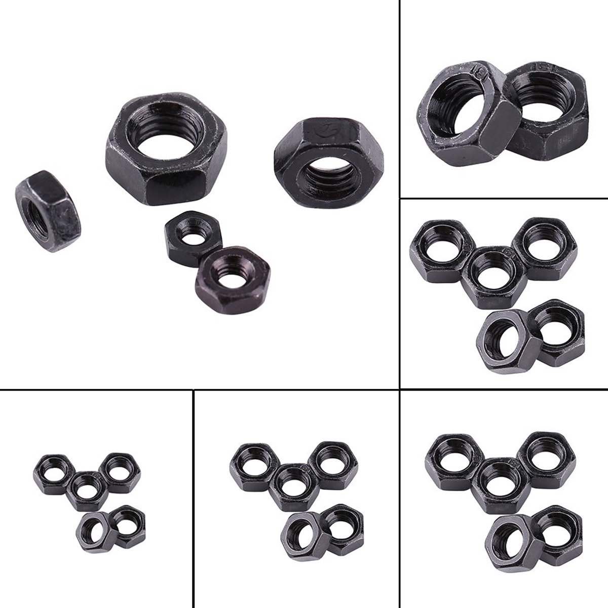 Dailygoods- Moeren 100pcs - Zeskantmoeren - Verzinkt Koolstofstaal - Bevestigingselementen - Corrosiebestendig - Voor Machinebevestiging