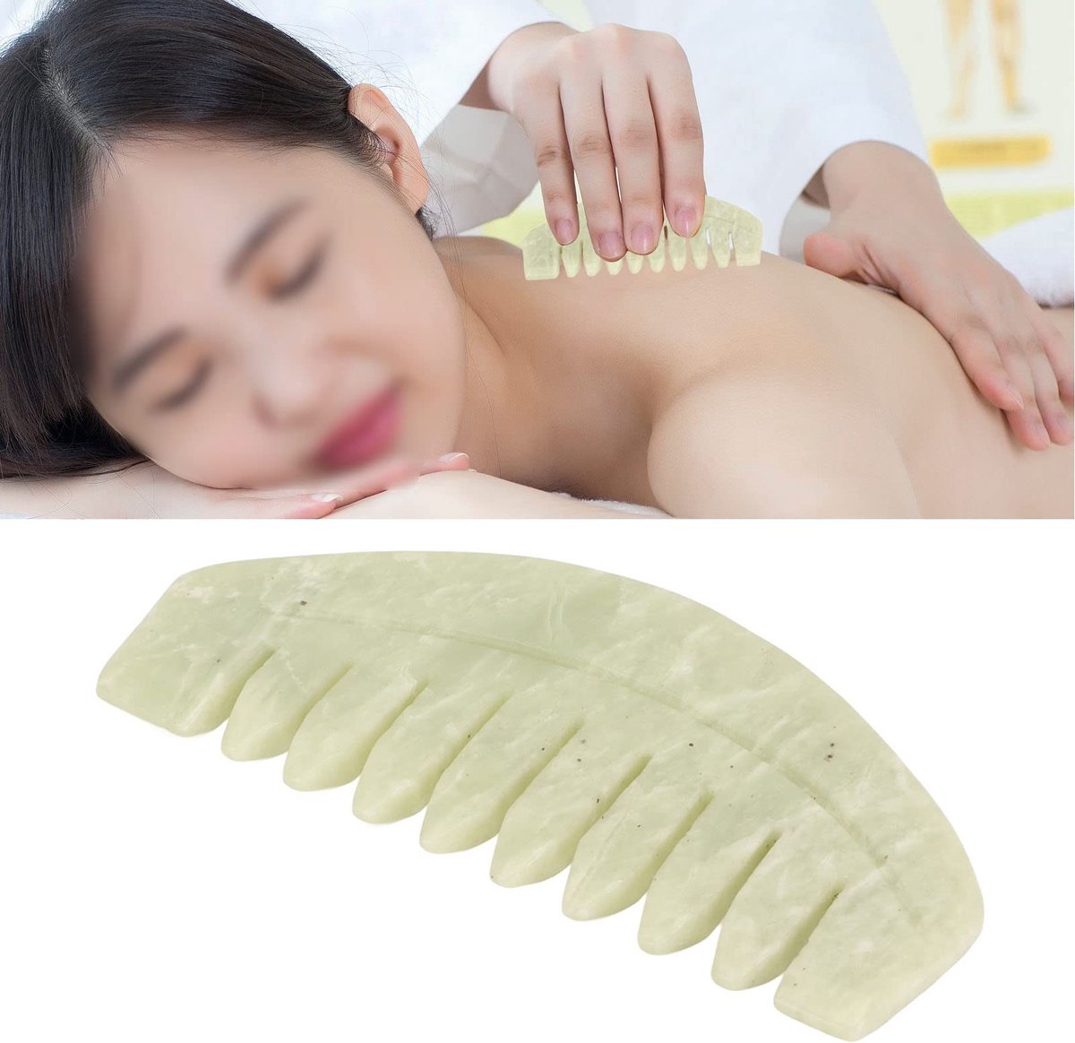 Dailygoods- Gua Sha Kam - Jade Steen - Massage Kam - Acupoint Therapie - Hoofdverzorging - Ontspanning - Fysieke Behandeling - Massagekam