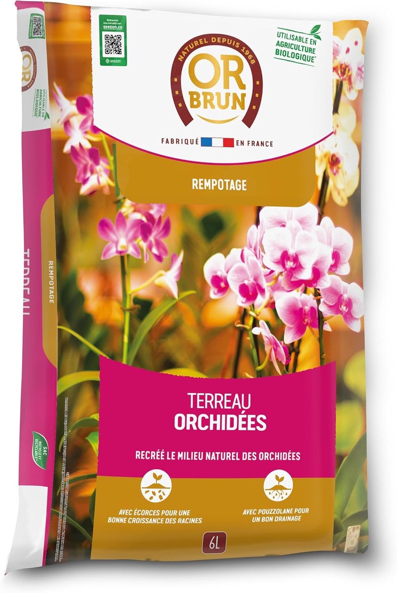 Orchideeën Grond - Potgrond Mix - Planten Verzorging - Bevordert Groei - 6 Liter - Bruin