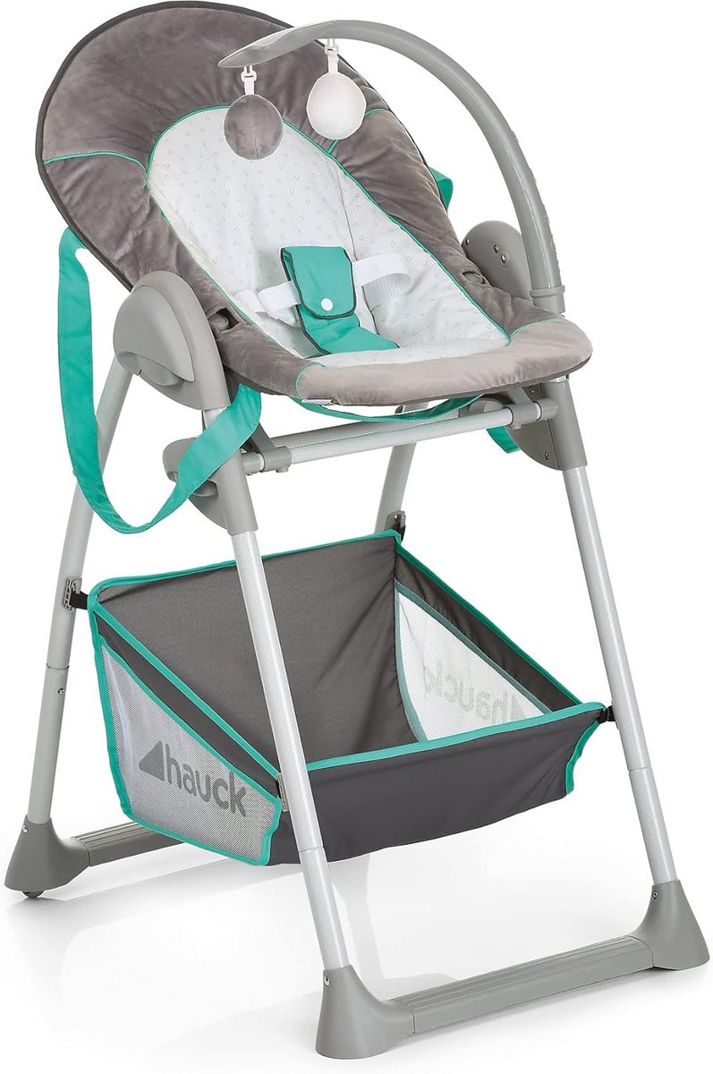 Kinderstoel Babyzitje - Groei Stoel - Samen Eten - In Hoogte Verstelbaar - 53 x 75 x 105 cm - Turquoise