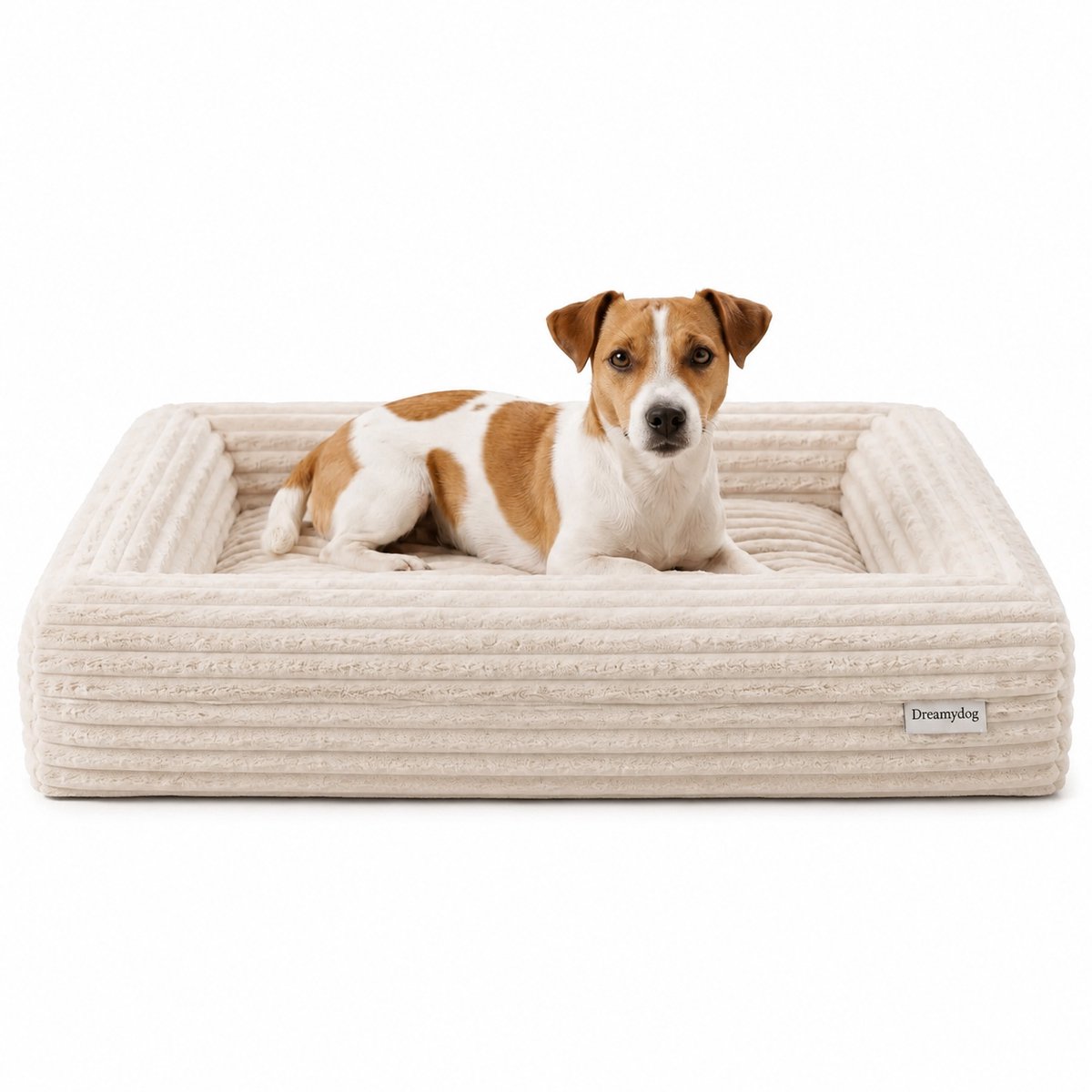 Dreamydog Orthopedische Hondenmand – Hondenbed Wasbaar – Orthopedisch Hondenkussen – Hondensofa Waterdicht – Puffer Dune – Small 73x58x15 cm