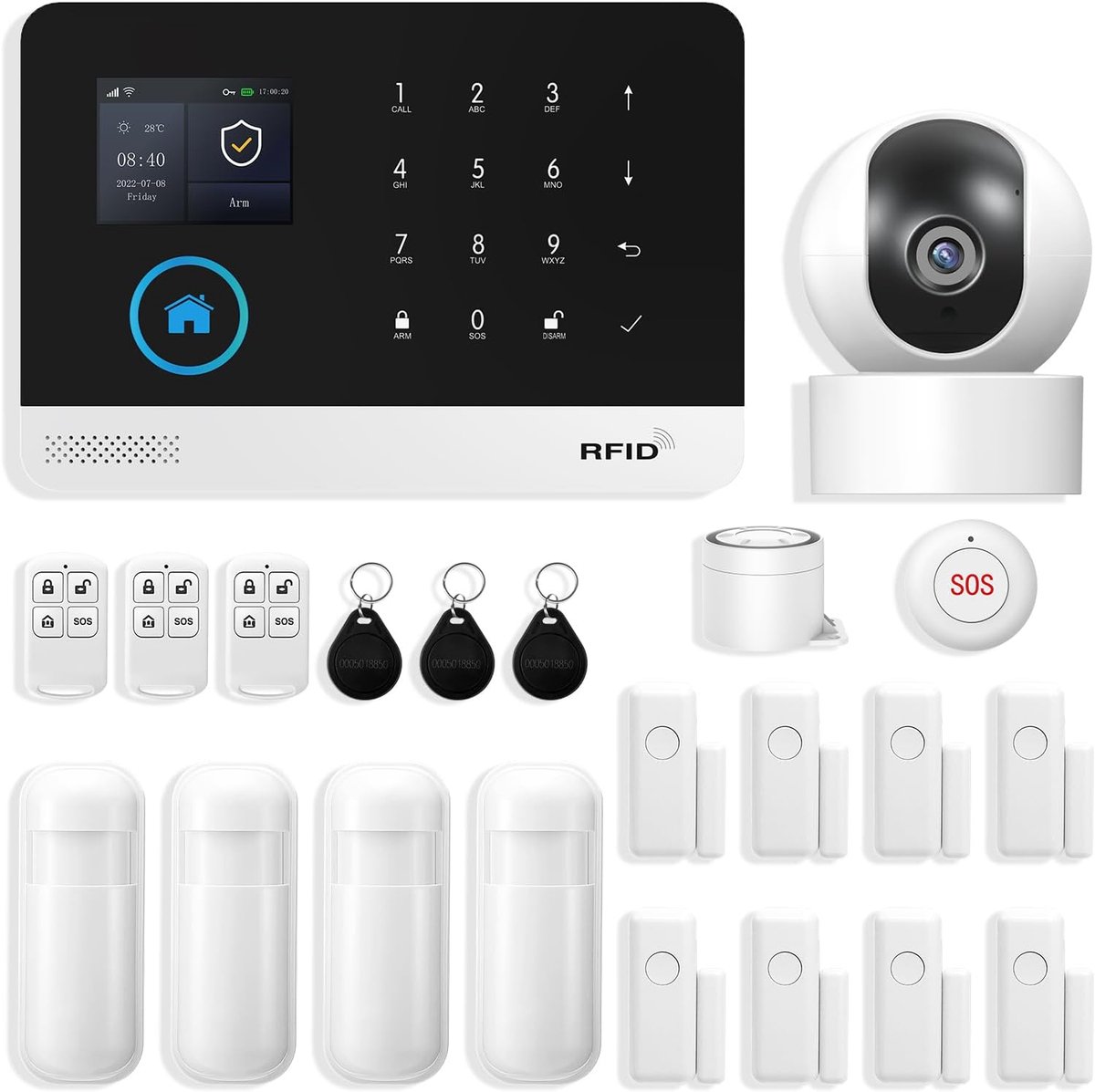 Huisalarm Set - Beveiligingssysteem - Woning Beveiligen - App Bediening - 22 Stuks - Zwart