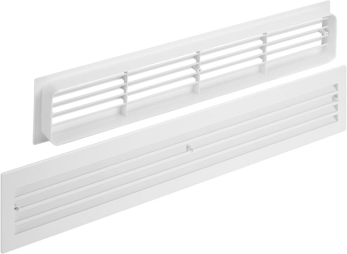 Ventilatieroosters - Luchtgaten Deur - Luchtcirculatie Verbeteren - Zichtdichte Inbouw - 457 mm Lengte - Wit