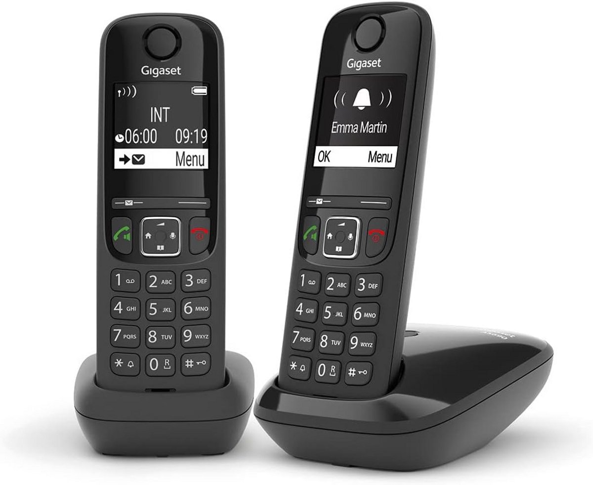Draadloze Telefoon - Huistelefoon Duo - Thuis Bellen - Groot Display - Niet Compatibel Duitsland - Zwart