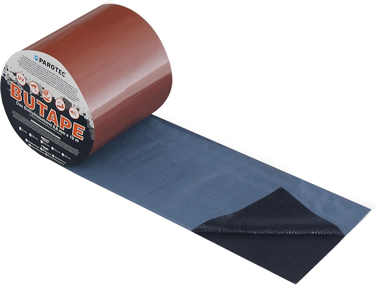 Butyl Tape - Aluminium tape - Dak reparatie - Waterdicht UV bestendig - 75 mm x 10 m - Baksteenrood