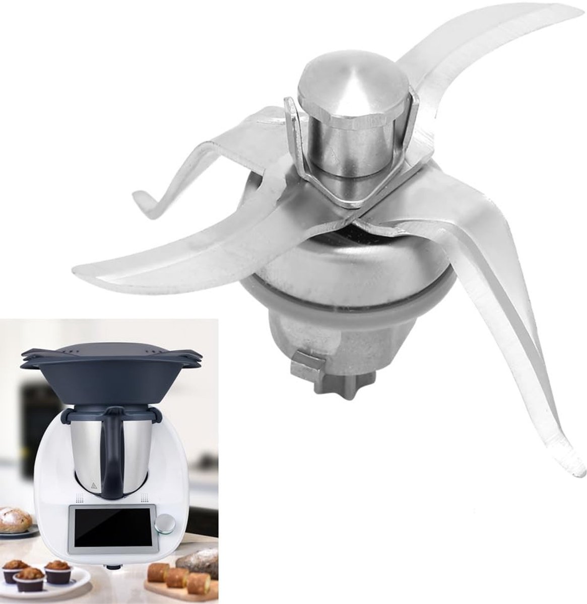 Dailygoods - Blenderblad Aluminium TM21 EM - Vervangmes - Duurzaam en Milieuvriendelijk - Geschikt voor TM21 - Hoge Efficiëntie - Kwaliteitsmateriaal