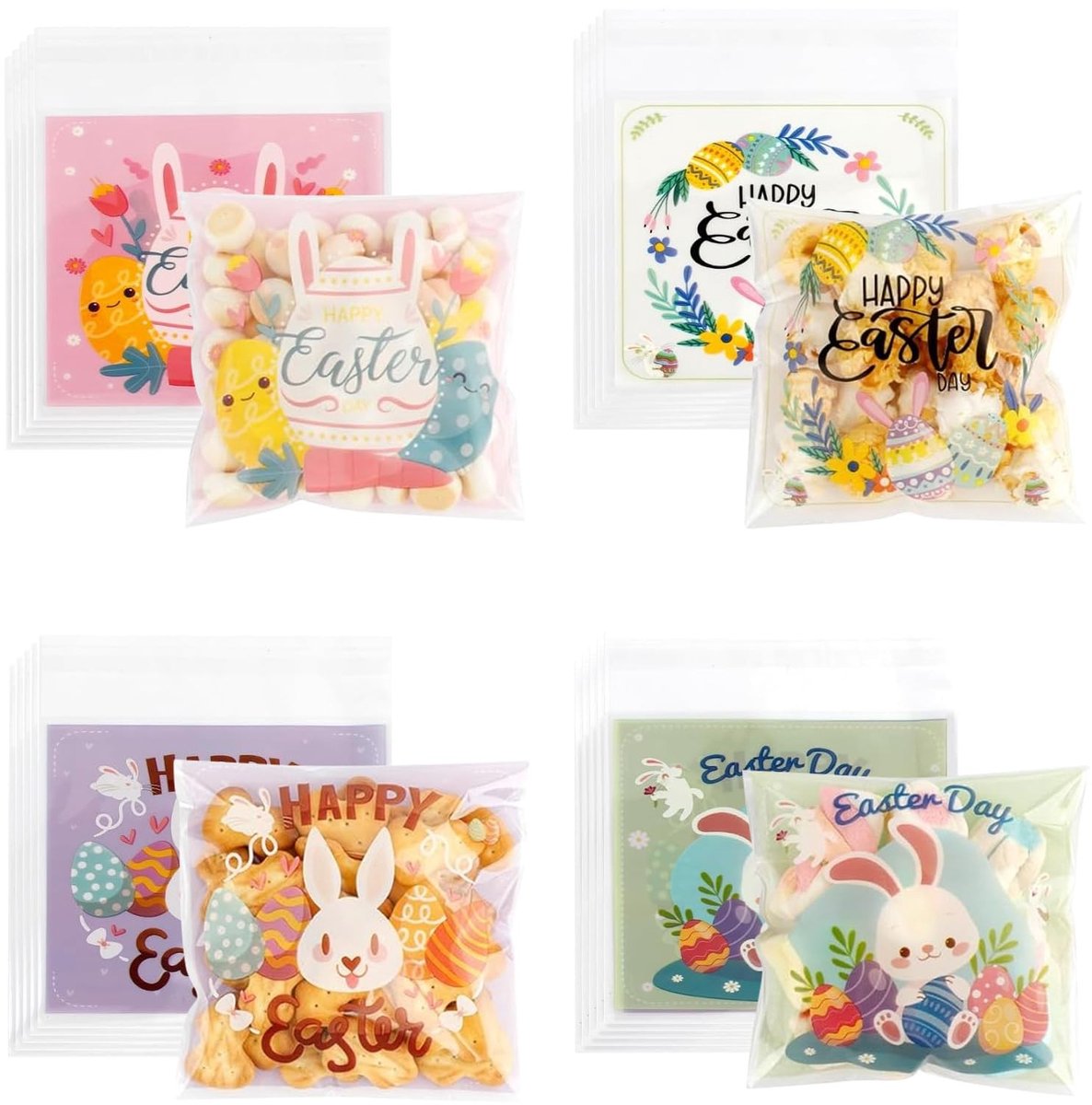 Dailygoods- Cellofaanzakjes 100 stuks - Geschenken - Koekjeszakjes - Paaszakjes - Snoepzakjes - Cadeauzakjes voor Pasen - Transparant