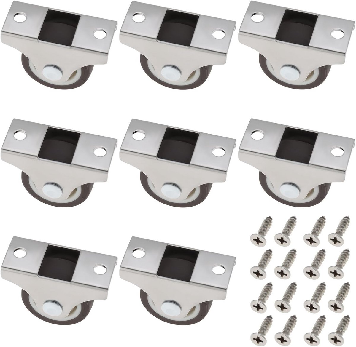 Meubeldraaiwielen Set - Stille Glijders - Meubels Verplaatsen - Met Lagers - 8 Stuks - Bruin