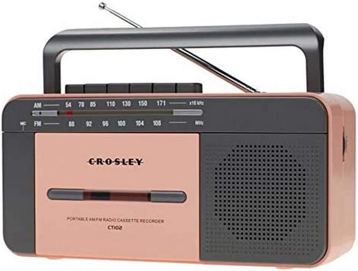 Cassette Speler - Draagbare Recorder - Muziek Luisteren - Met Radio & Bluetooth - 2 Watt Speaker - Rosé Goud